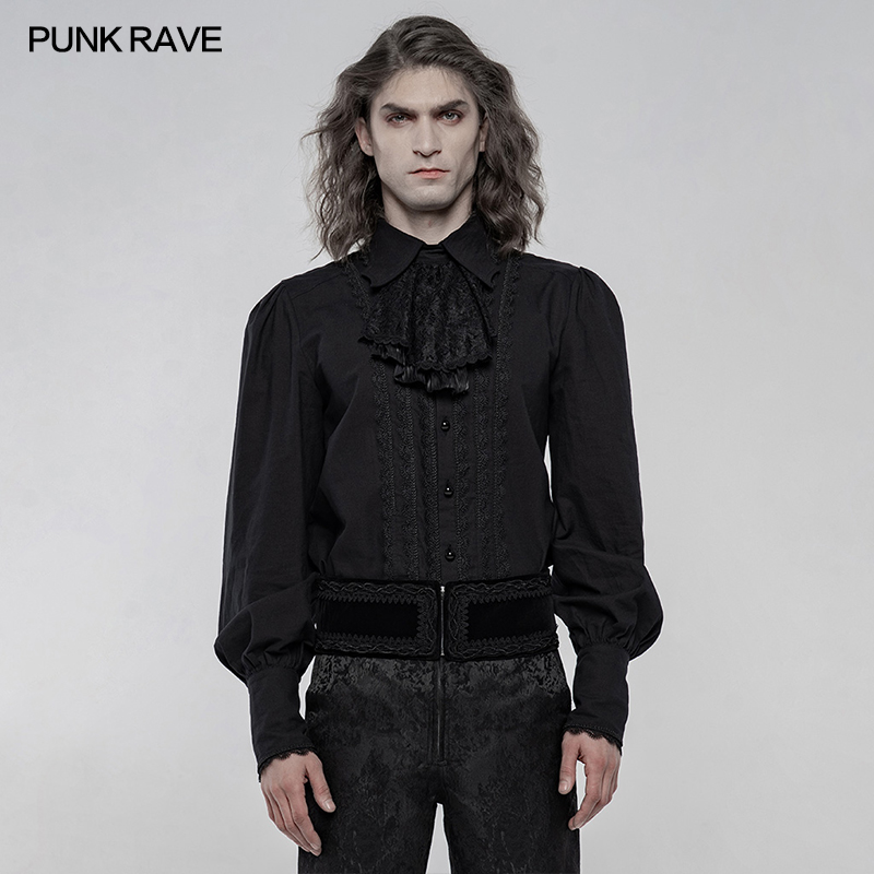 *punk rave 朋克状态男装中世纪复古欧洲哥特华丽长袖衬衫gothic