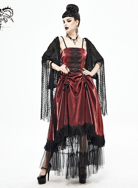 小破亚文化 DEVIL FASHION恶魔时尚女装 暗黑系哥特蕾丝流苏披肩