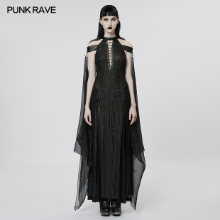 RAVE 小破亚文化 PUNK 暗黑精灵风goth连衣裙礼服 pr朋克状态女装