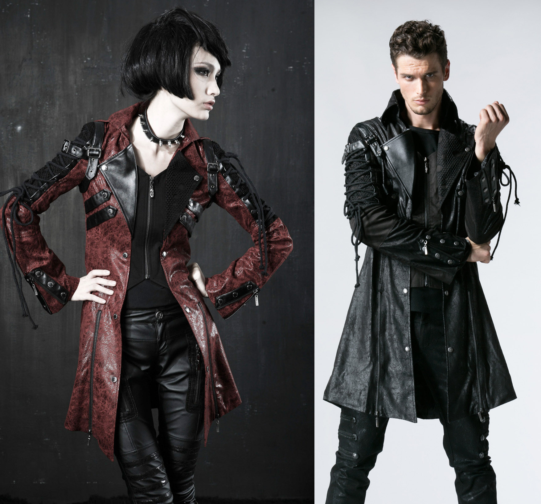 *punk rave 经典款蒸汽朋克外套 科幻片战士衣服摇滚机车男女同款