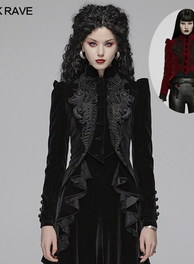 *PUNK RAVE pr朋克状态女装 复古宫廷哥特风纬平绒短外套 Gothic