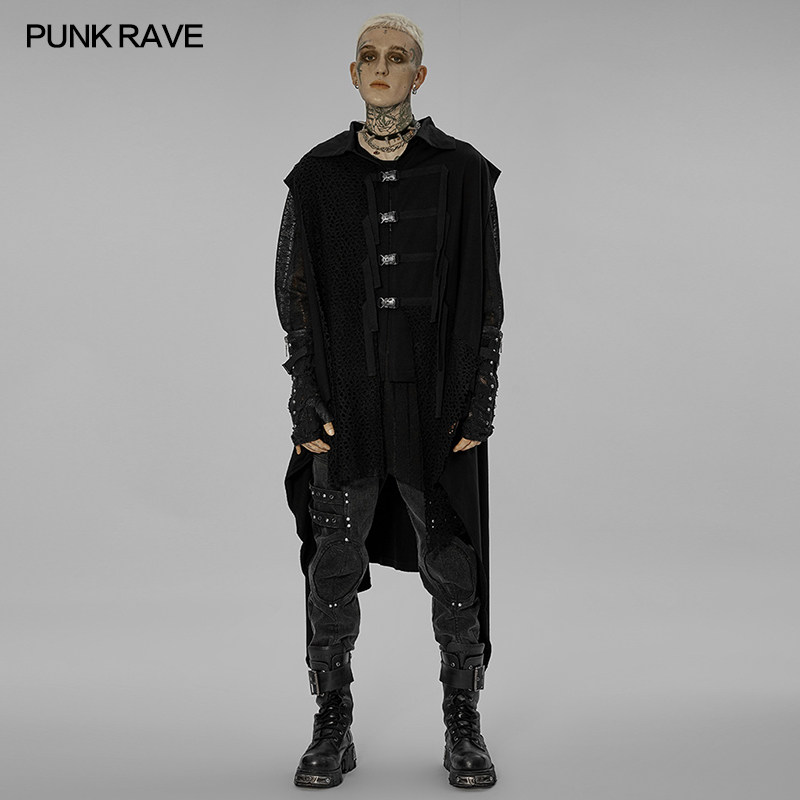 PUNKRAVE暗黑宽松卫衣长马甲
