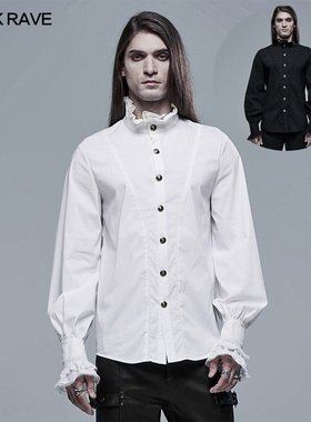 小破亚文化 PUNK RAVEr朋克状态男装复古宫廷哥特贵族衬衫 Goth