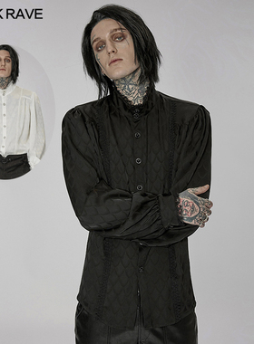 小破亚文化 PUNK RAVE pr朋克状态男装复古宫廷哥特龙鳞提花衬衫