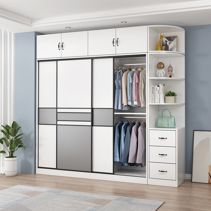 推拉门经济型包安装组合储物衣柜