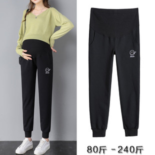 加绒小脚卫裤 加肥加大码 外穿运动托腹秋冬季 子春秋款 孕妇运动长裤