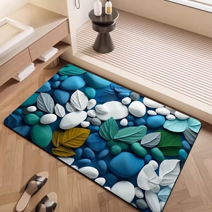 卫生间门口地垫简约吸水防滑垫厕所地毯洗手间浴室脚垫硅胶门垫
