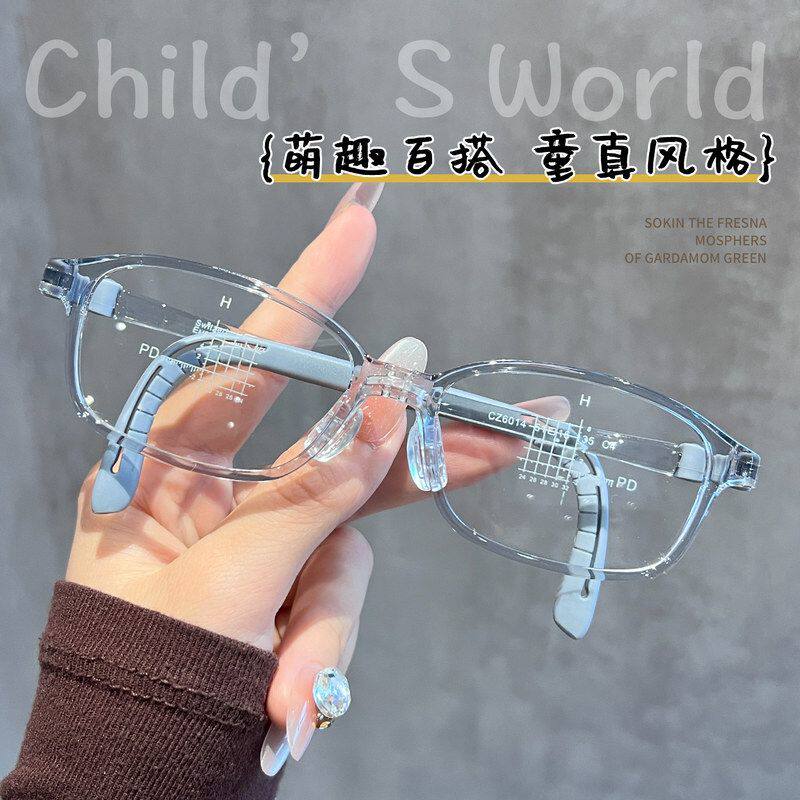 超轻TR学生近视镜框CZ6014ET男女童超轻软硅胶鼻托橡胶腿防滑眼镜