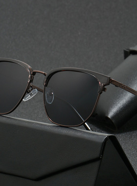 2026新款时尚方框墨镜男斯文眉毛框太阳镜TAC偏光户外街拍太阳镜