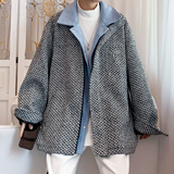 23秋装新款小香风麂皮绒拼接假两件男士大码夹克外套232581P120，男装夹克，电商A031-1