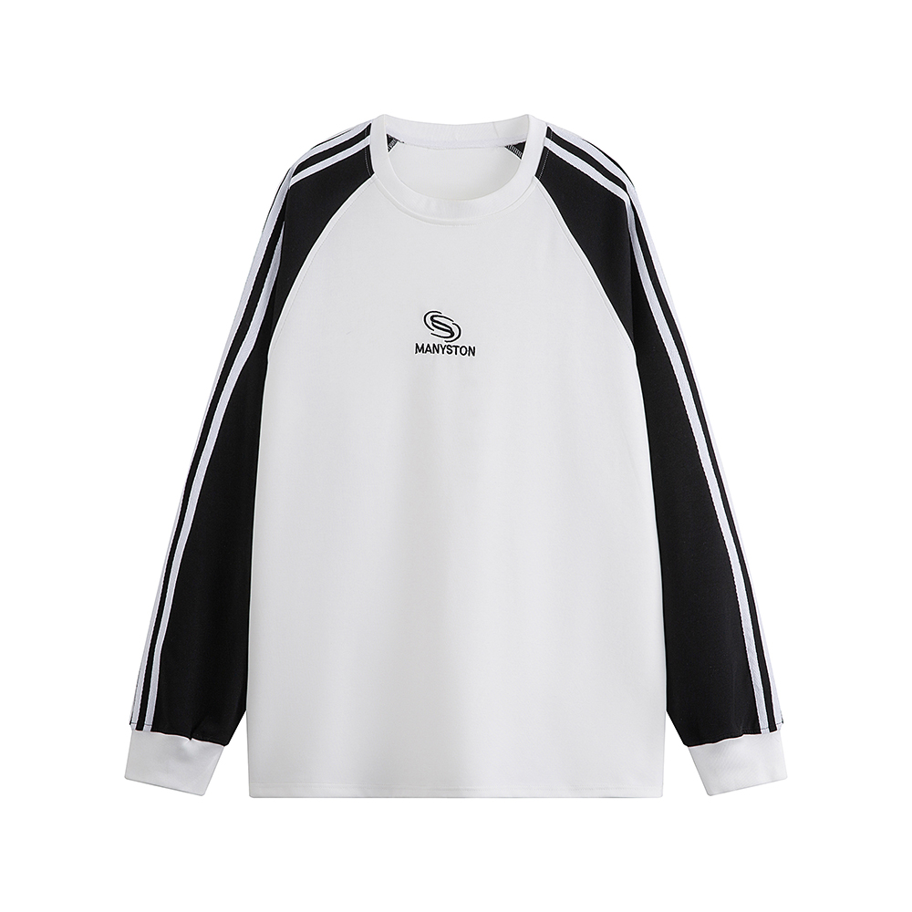 280克超爽棉24春装新款男装宽松三杠美式潮牌男女长袖T恤MC07P55，男装T恤，电商A031-1