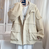 坑条灯芯绒夹克22秋装新款男装港风大码夹克外套YY836P85，男装夹克，电商A031-1