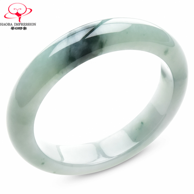 豪8印象手镯之家S2825280Y105翡翠手镯圈口55.2mm蓝绿飘花玉镯