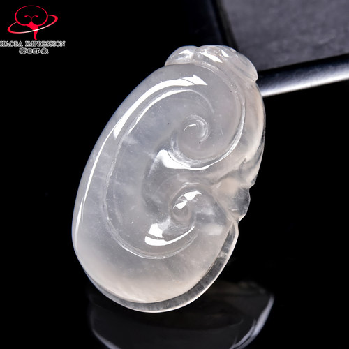 豪8印象翡王妃F25002F241非洲翠如意吊坠天然冰种冰白玉如意挂件