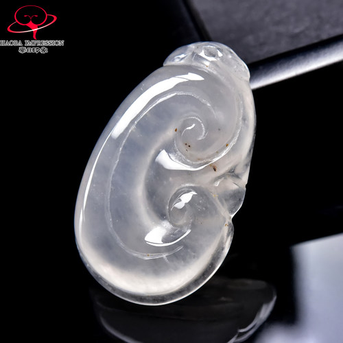 豪8印象翡王妃F25002F244非洲翠如意吊坠天然冰种冰白玉如意挂件