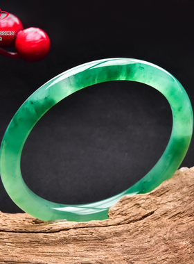 豪8印象翡王妃F125008F116非洲翠手镯圈口55.0mm冰种绿飘花玉手镯