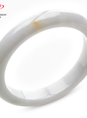 豪8印象手镯之家S325028Y307翡翠手镯圈口60.5mm天然白底淡绿玉镯