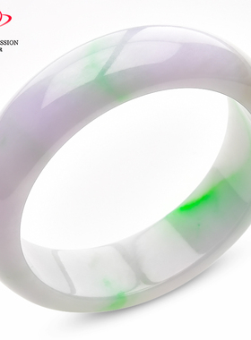 豪8印象·手镯之家M158翡翠手镯圈口57.8mm冰糯种粉紫色带翠玉镯