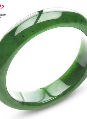 豪8印象·手镯之家T3-104和田碧玉手镯圈口56.5mm天然菠菜绿玉镯