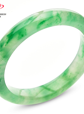 豪8印象.翡王妃F1825180A116非洲翠手镯圈口59.2mm冰种飘花玉镯子