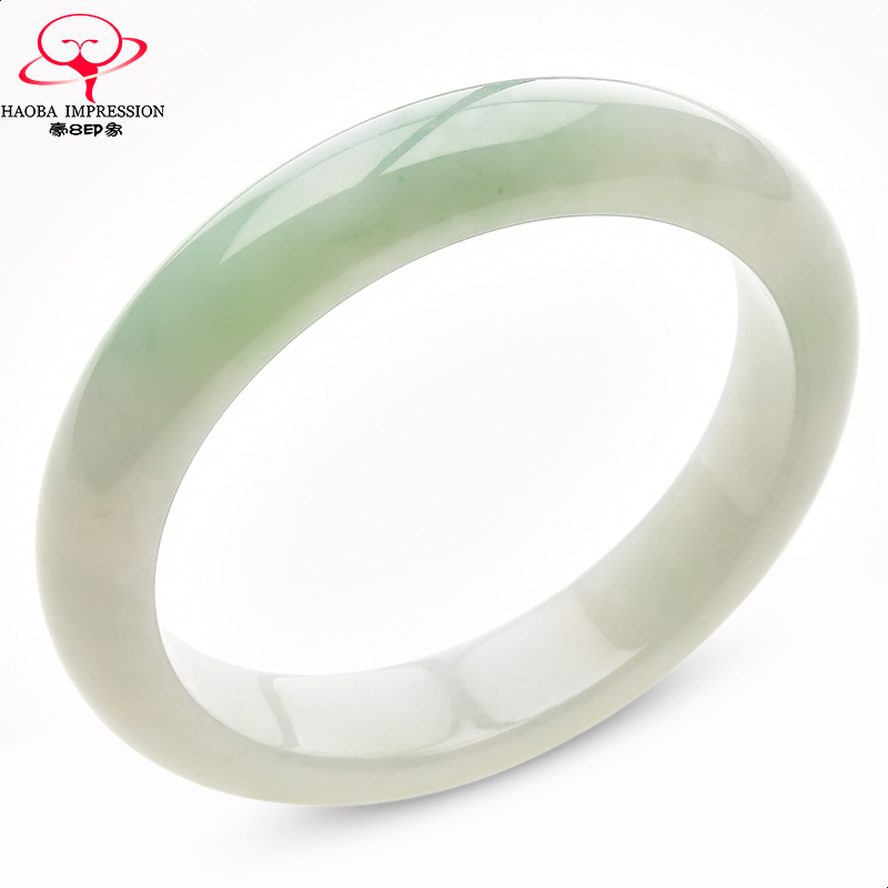 豪8印象·手镯之家M175翡翠手镯圈口56.7mm冰糯种淡绿缅甸玉镯