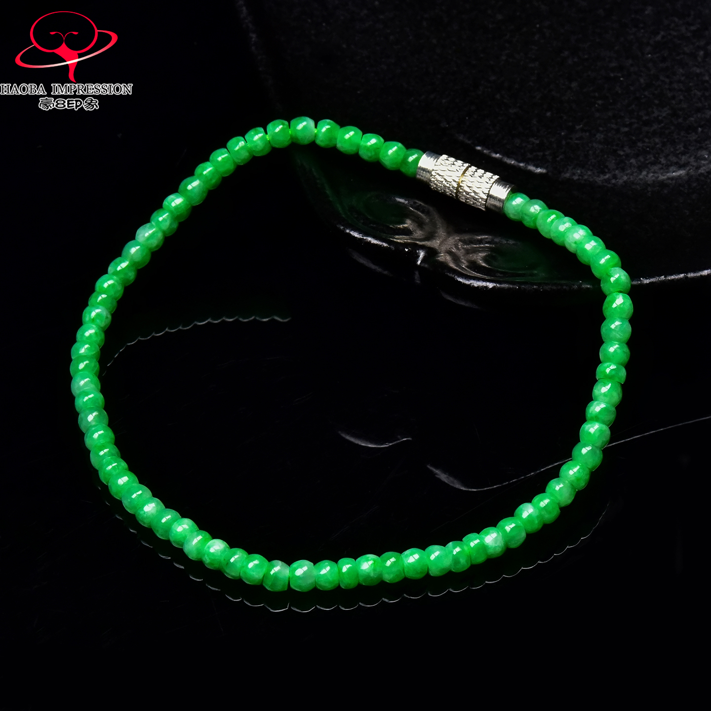 豪8印象手镯之家M25040M471翡翠手链天然缅甸a货冰糯种阳绿玉手串
