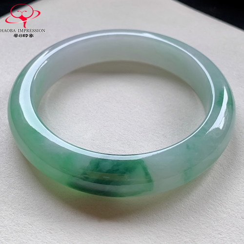 豪8印象V26420V778正圈翡翠手镯圈口56.4辣绿色天然A货缅甸玉镯子
