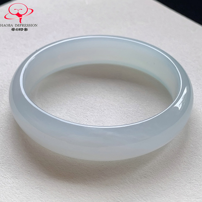 豪8印象V26480V475贵妃翡翠手镯圈口52.2冰种白月光天然缅甸玉镯