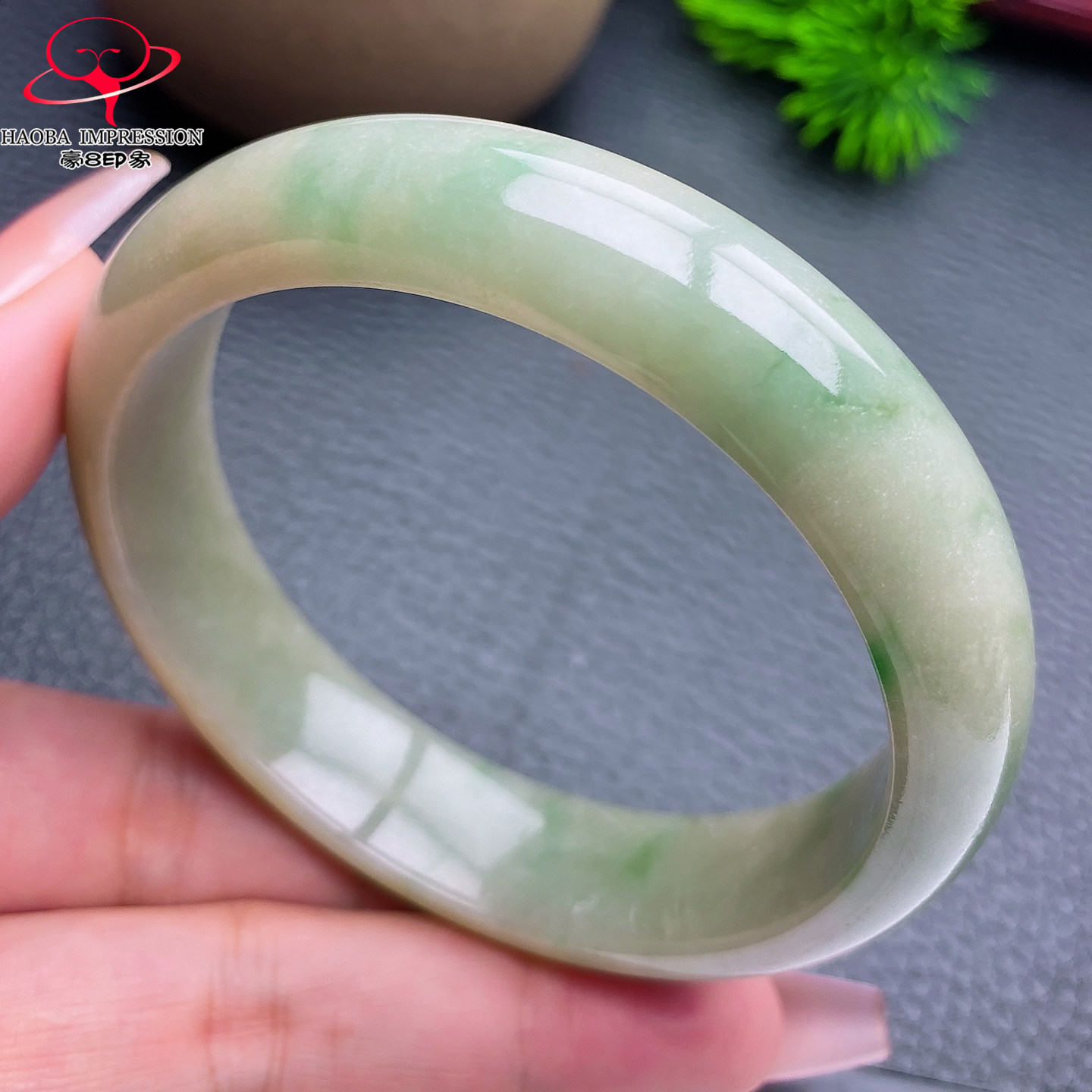 豪8印象X26150X554翡翠手镯圈口59.2天然缅甸糯种翡翠黄翡玉镯64g