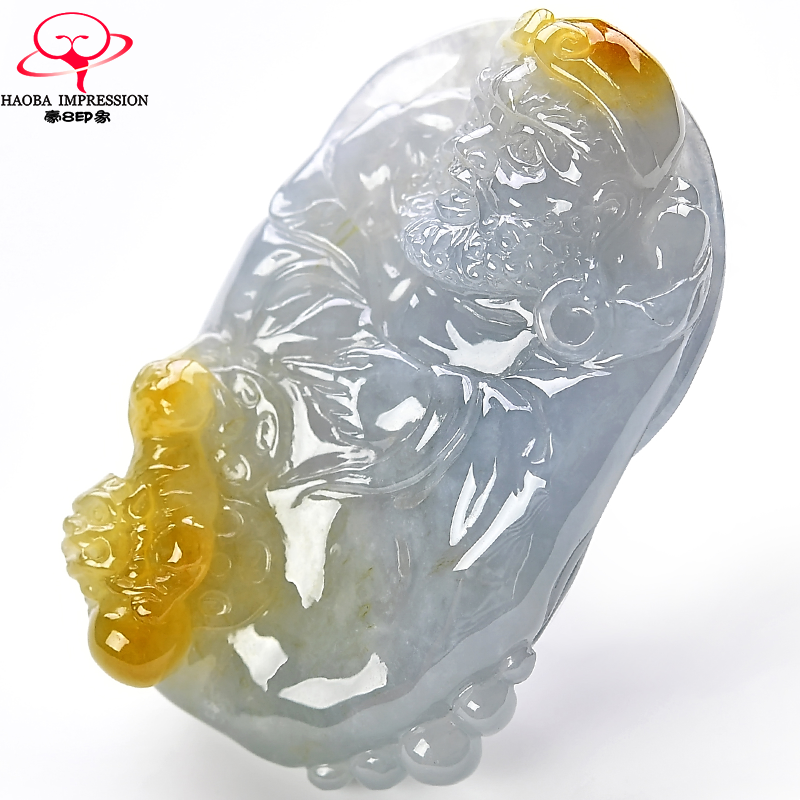 豪8印象m2560天然翡翠沙僧玉吊坠玉挂件蓝绿带翡缅甸a货玉石珠宝