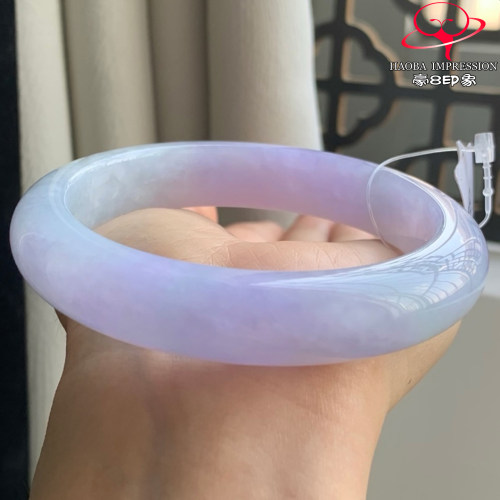 豪8印象W261280W165翡翠手镯圈口61.5天然冰种粉紫罗兰缅甸玉手镯