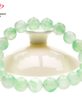 豪8印象.翡王妃F25009F409天然非洲翠手链珠串冰种绿飘花玉石珠宝