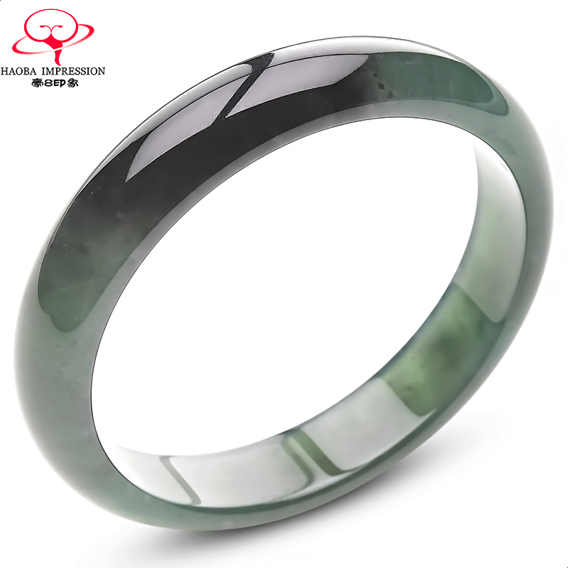 豪8印象·手镯之家S3-290翡翠手镯圈口56.1mm天然半山水油青玉镯