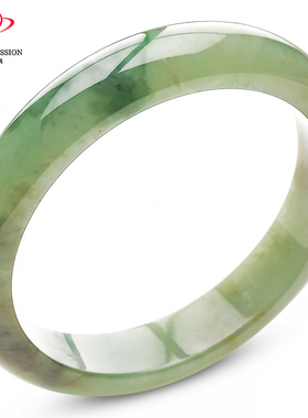 豪8印象手镯之家S325028Y446翡翠圈口56.7mm天然a货缅甸淡绿玉镯