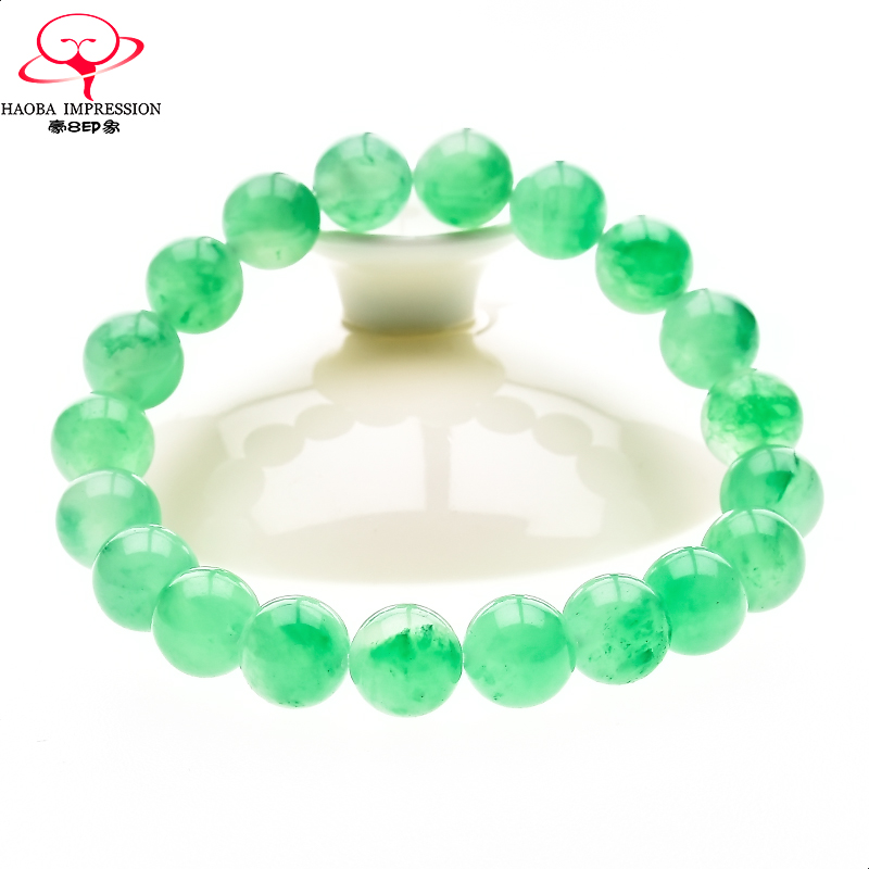 豪8印象/翡王妃FS18-110天然非洲翠玉手链圆珠手串冰飘花玉石珠宝