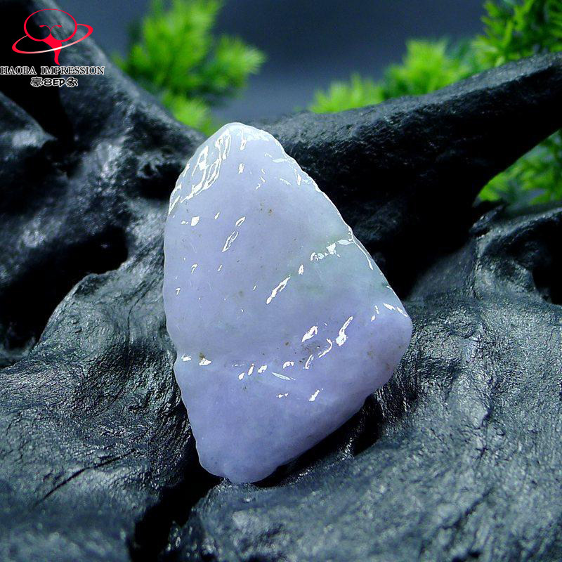 豪8印象Z26018Z458翡翠原石吊坠天然冰糯种淡紫绿飘花玉明料挂件