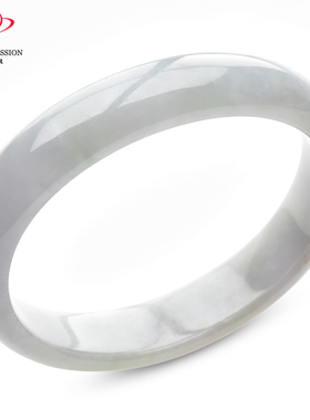 豪8印象手镯之家S125010Y702翡翠贵妃手镯圈口53.4mm白底浅绿玉镯