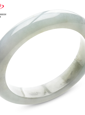 豪8印象手镯之家S325028Y351翡翠手镯圈口56.6mm天然白底浅绿玉镯