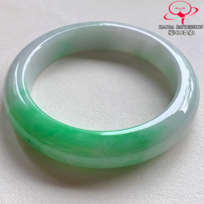 豪8印象V261000V2761翡翠手镯圈口55.8天然冰糯种阳绿缅甸玉手镯