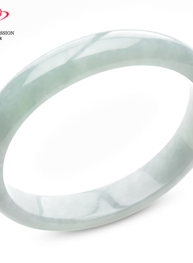 豪8印象手镯之家S225018Y607翡翠贵妃手镯圈口54.2mm白底浅绿玉镯