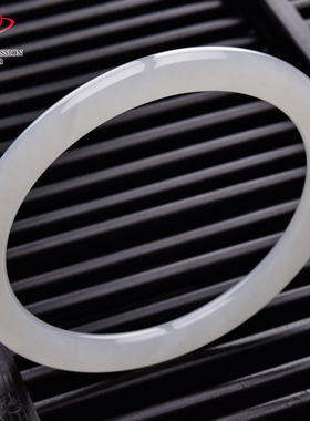 豪8印象·手镯之家T3-184和田玉白玉手镯圈口58.3mm天然圆条玉镯