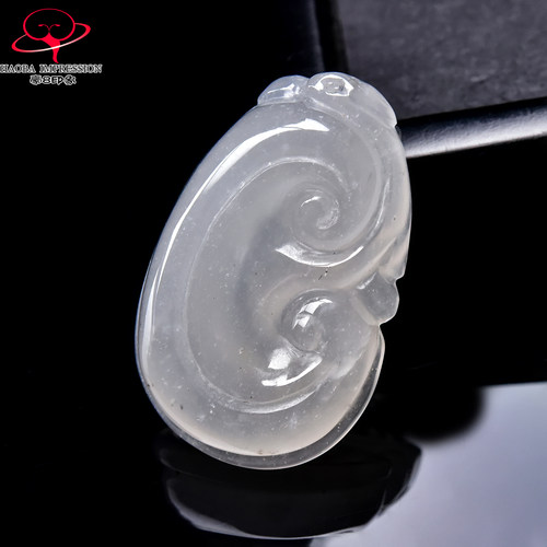 豪8印象翡王妃F25002F235非洲翠如意吊坠天然冰种冰白玉如意挂件