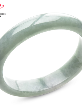 豪8印象手镯之家S225018Y611翡翠贵妃手镯圈口54.2mm白底浅绿玉镯