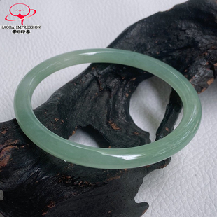 豪8印象L26100L175翡翠圆条手镯圈口55.6mm天然缅甸a货湖水绿玉镯