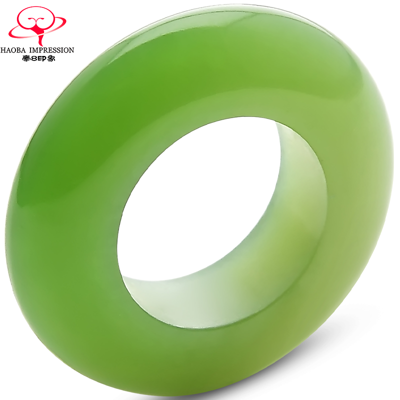 豪8印象k498珠宝和田玉平安环吊坠男款天然玉石冰种阳绿碧玉挂件