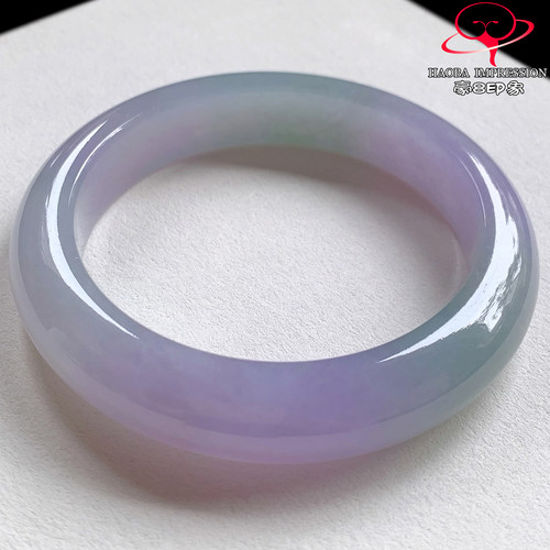 豪8印象V262600V2441翡翠手镯圈口56.8天然冰种艳紫缅甸玉手镯a货