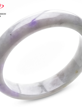 豪8印象手镯之家S225018Y456翡翠手镯圈口59.4mm天然淡紫淡绿玉镯