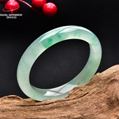 豪8印象翡王妃F1825180F105非洲翠手镯圈口54.4mm冰种绿飘花玉镯