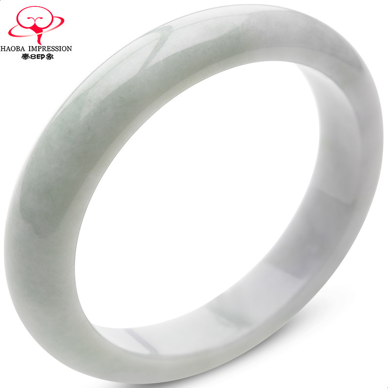 豪8印象L739天然翡翠玉手镯子女款淡绿粉紫62.7mm缅甸玉石a货珠宝