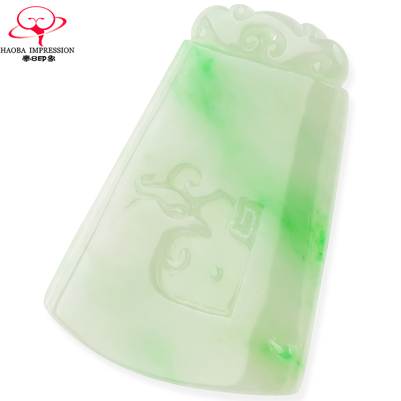 豪8印象X495天然翡翠凤牌吊坠玉挂件女款翠绿缅甸a货老坑玉石珠宝